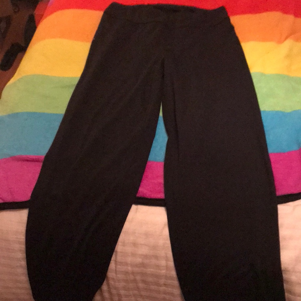 Black Stretchy Leggings with Pants Design